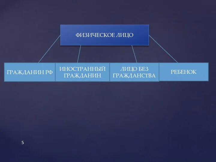 ФИЗИЧЕСКОЕ ЛИЦО ГРАЖДАНИН РФ ИНОСТРАННЫЙ ГРАЖДАНИН РЕБЕНОК ЛИЦО БЕЗ ГРАЖДАНСТВА