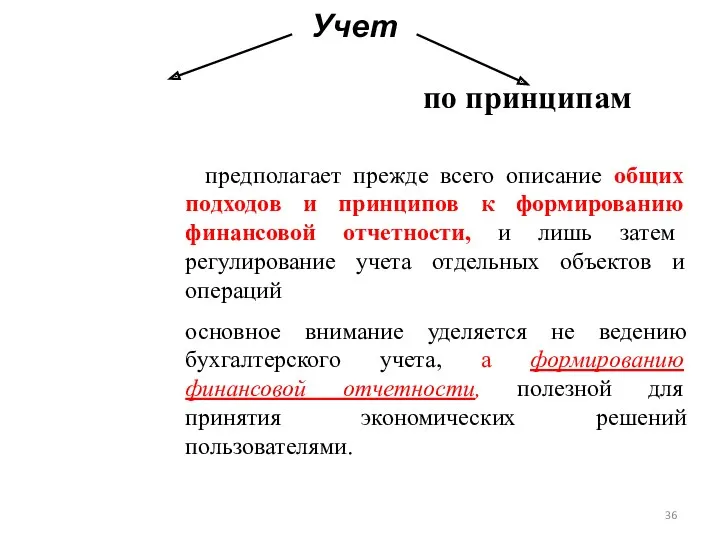 Учет по правилам (по инструкция) по принципам - предполагает прежде