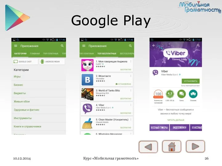 Google Play 10.12.2014 Курс «Мобильная грамотность»