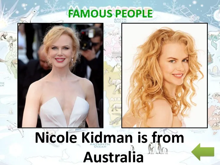 FAMOUS PEOPLE Nicole Kidman is from Australia