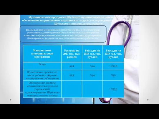 Муниципальная программа Шуйского муниципального района «Кадровое обеспечение и привлечение медицинских