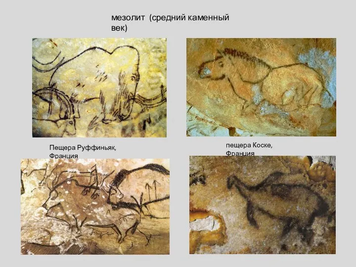 мезолит (средний каменный век) пещера Коске, Франция Пещера Руффиньяк, Франция