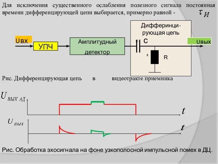 R с Для исключения существенного ослабления полезного сигнала постоянная времени