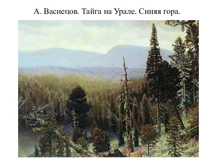 А. Васнецов. Тайга на Урале. Синяя гора.