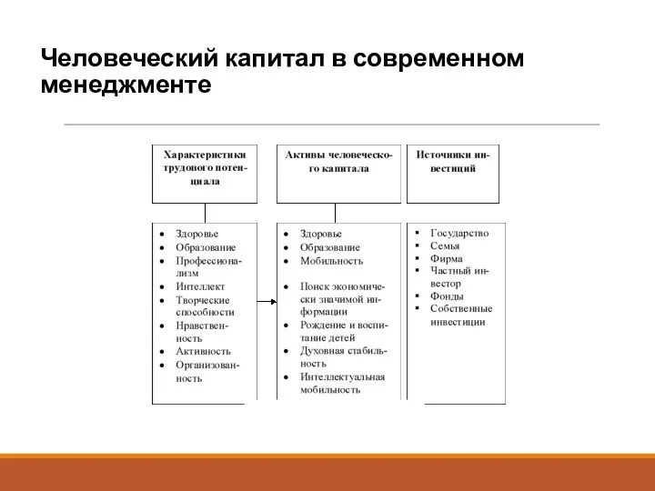 Человеческий капитал в современном менеджменте