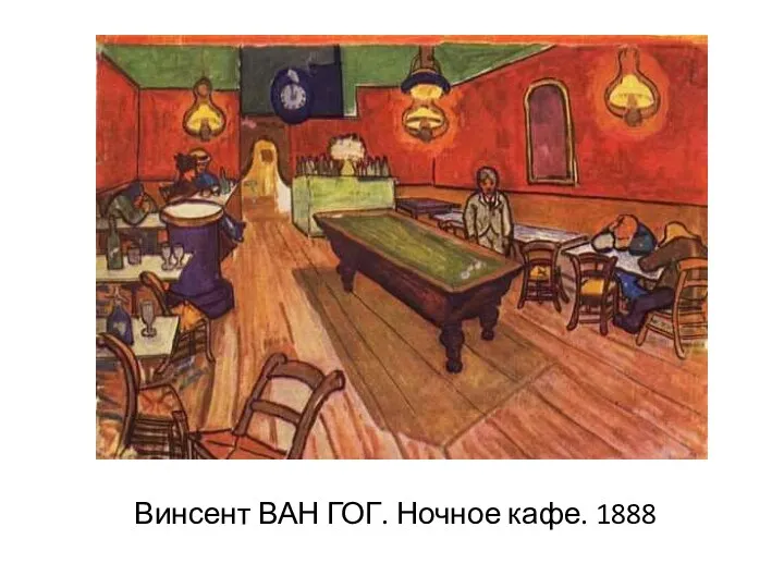 Винсент ВАН ГОГ. Ночное кафе. 1888