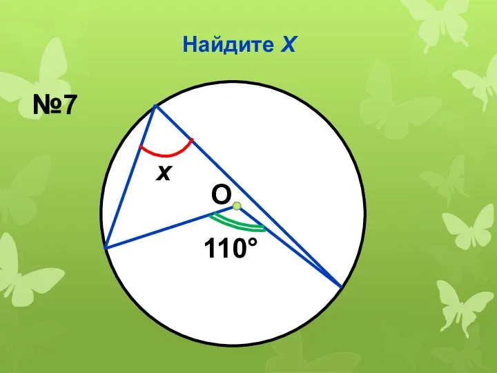 Найдите Х О 110° х №7