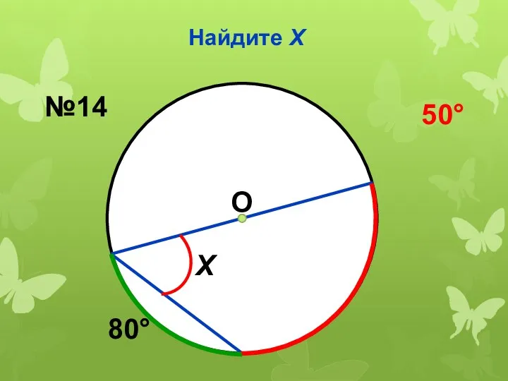 Найдите Х О 80° Х №14 50°