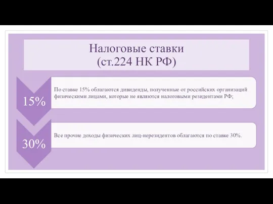 Налоговые ставки (ст.224 НК РФ)
