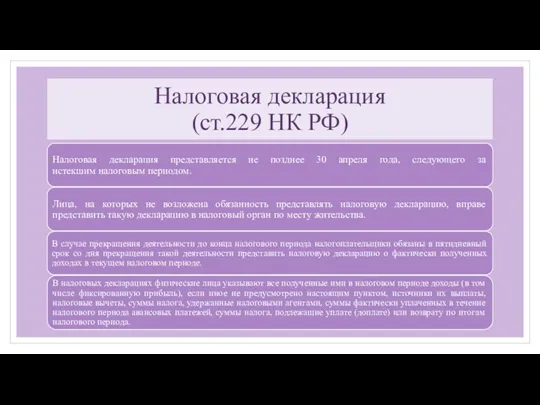 Налоговая декларация (ст.229 НК РФ)