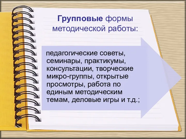 Групповые формы методической работы: