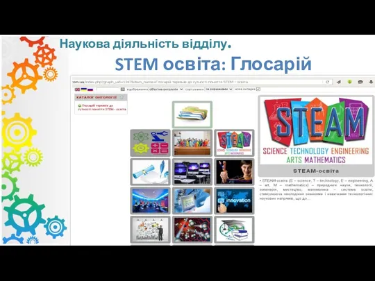 Наукова діяльність відділу. STEM освіта: Глосарій