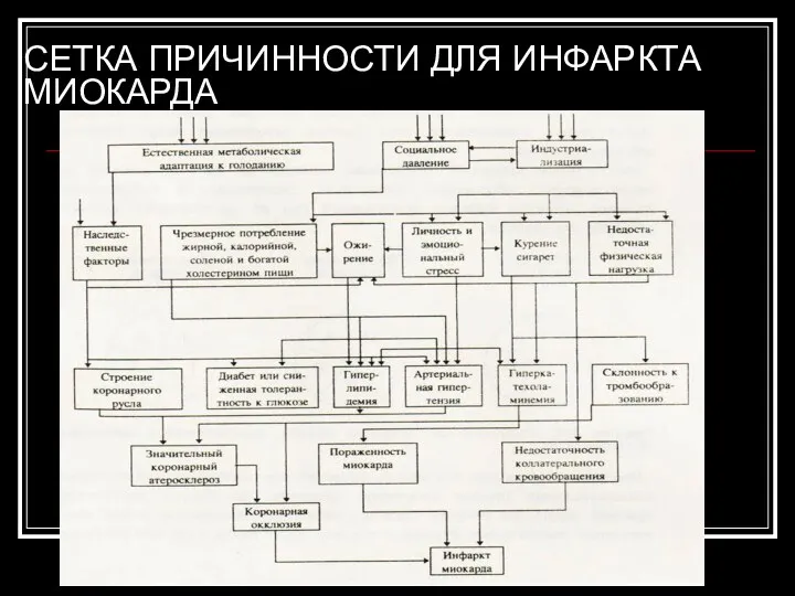 СЕТКА ПРИЧИННОСТИ ДЛЯ ИНФАРКТА МИОКАРДА