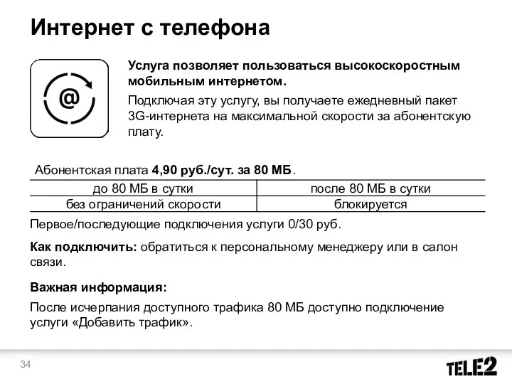 Интернет с телефона Услуга позволяет пользоваться высокоскоростным мобильным интернетом. Подключая