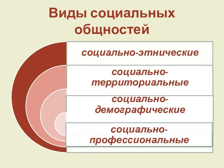 Виды социальных общностей