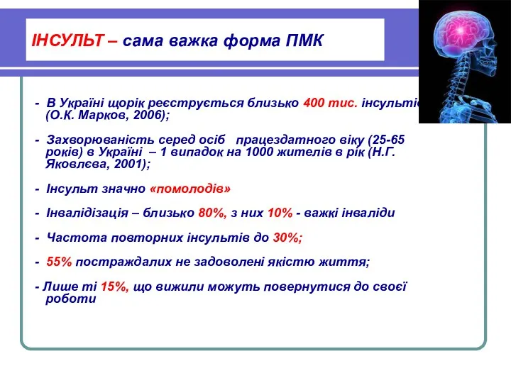 ІНСУЛЬТ – сама важка форма ПМК - В Україні щорік