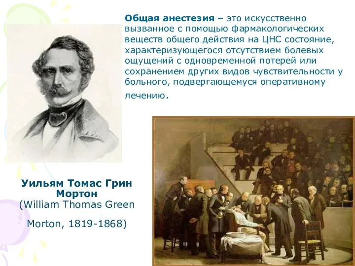 Уильям Томас Грин Мортон (William Thomas Green Morton, 1819-1868) Общая