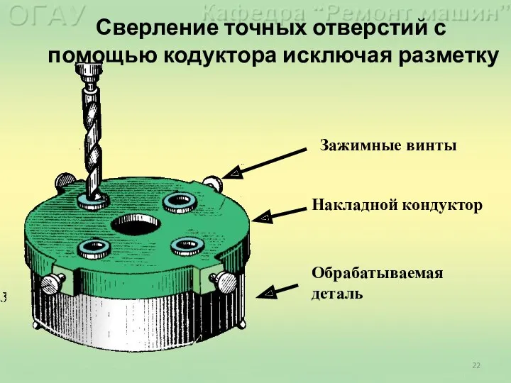 Сверление точных отверстий с помощью кодуктора исключая разметку