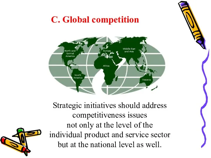 C. Global competition Strategic initiatives should address competitiveness issues not