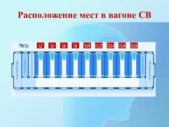 Расположение мест в вагоне СВ