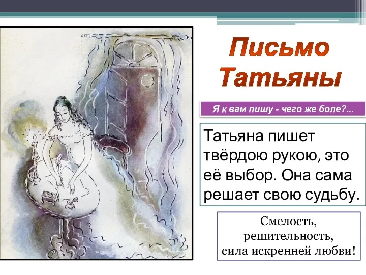 Письмо Татьяны Я к вам пишу - чего же боле?...