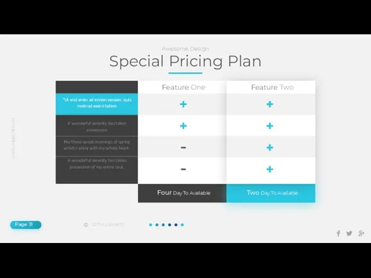 Special Pricing Plan Awesome Design