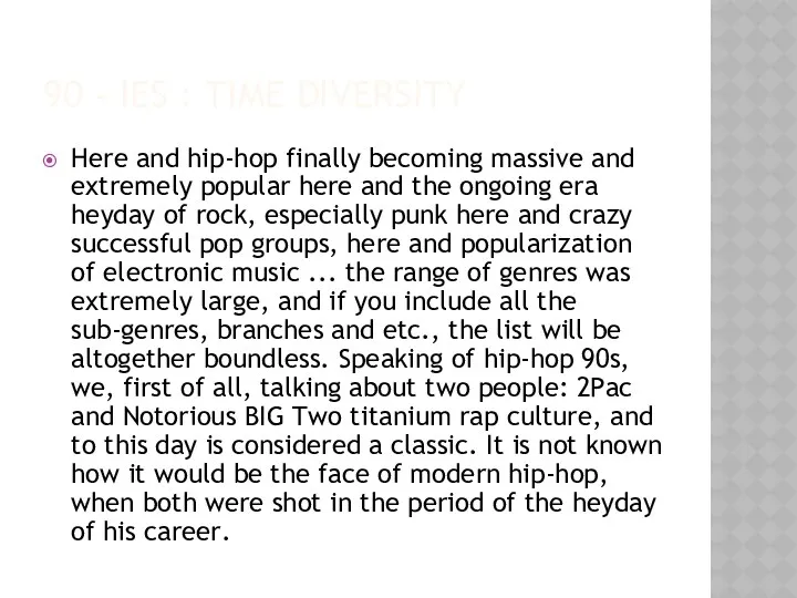 90 - IES : TIME DIVERSITY Here and hip-hop finally