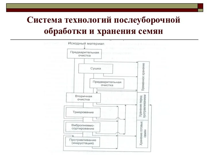 Система технологий послеуборочной обработки и хранения семян