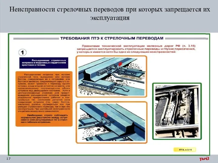 Неисправности стрелочных переводов при которых запрещается их эксплуатация