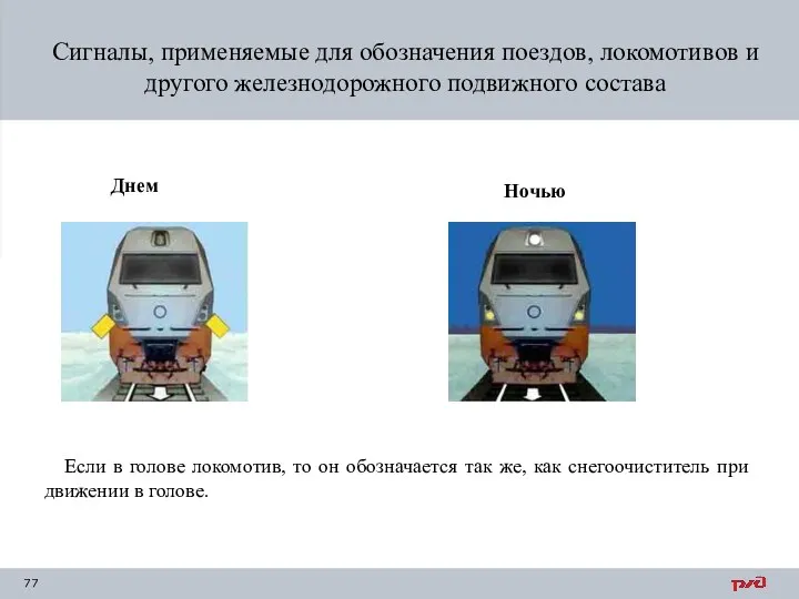 Сигналы, применяемые для обозначения поездов, локомотивов и другого железнодорожного подвижного