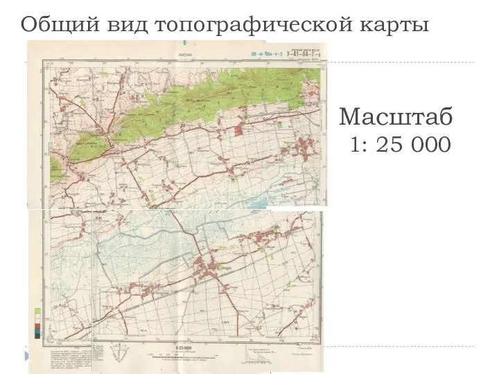 Общий вид топографической карты Масштаб 1: 25 000