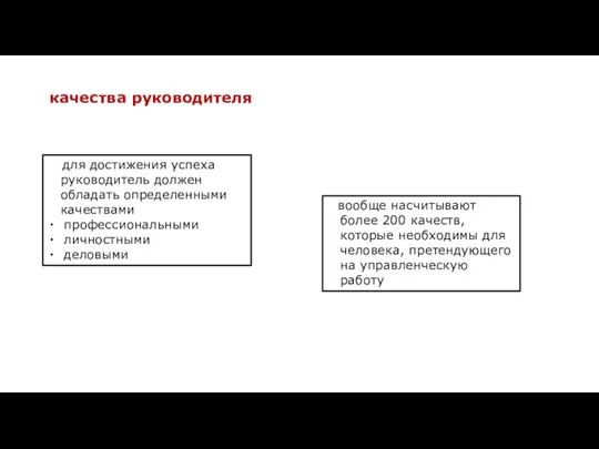 для достижения успеха руководитель должен обладать определенными качествами профессиональными личностными