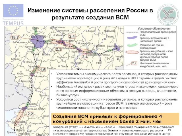 Изменение системы расселения России в результате создания ВСМ Ускорятся темпы