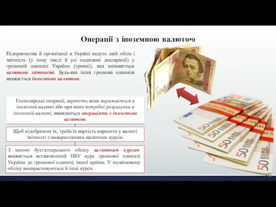 Операції з іноземною валютою Підприємства й організації в Україні ведуть