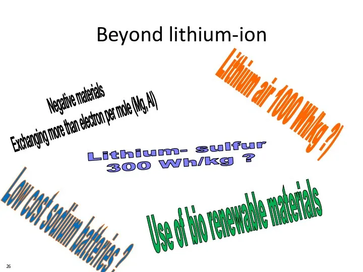 Beyond lithium-ion Negative materials Exchanging more than electron per mole