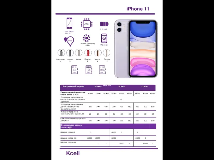 iPhone 11 64 GB 128 GB FACE ID IP68 Liquid