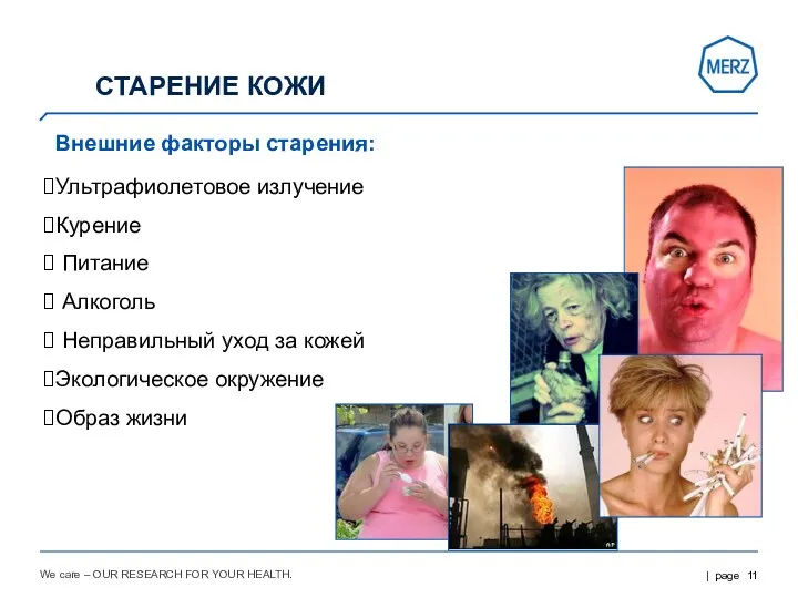 We care – OUR RESEARCH FOR YOUR HEALTH. Внешние факторы