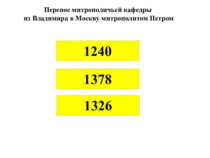 Перенос митрополичьей кафедры из Владимира в Москву митрополитом Петром 1326 1378 1240