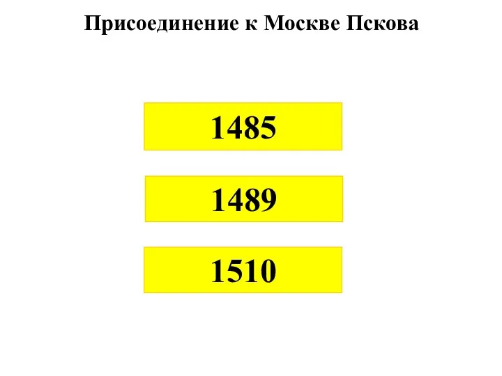 1485 1489 1510 Присоединение к Москве Пскова