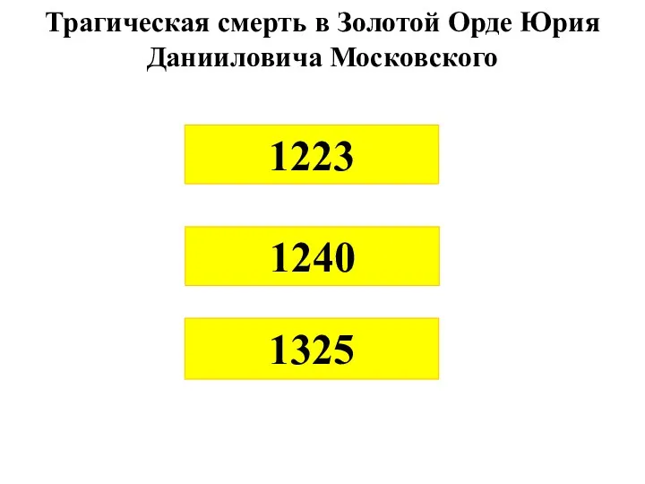 Трагическая смерть в Золотой Орде Юрия Данииловича Московского 1325 1223 1240