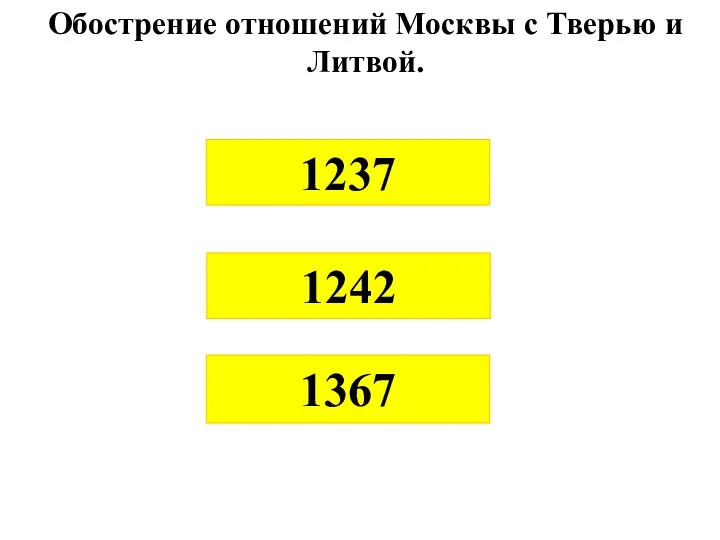 Обострение отношений Москвы с Тверью и Литвой. 1367 1237 1242