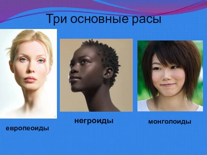 Три основные расы европеоиды негроиды монголоиды