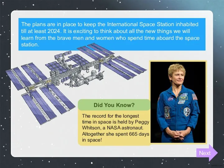 The plans are in place to keep the International Space