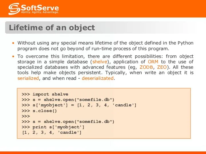 Lifetime of an object Without using any special means lifetime