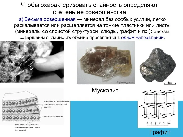 Чтобы охарактеризовать спайность определяют степень её совершенства а) Весьма совершенная