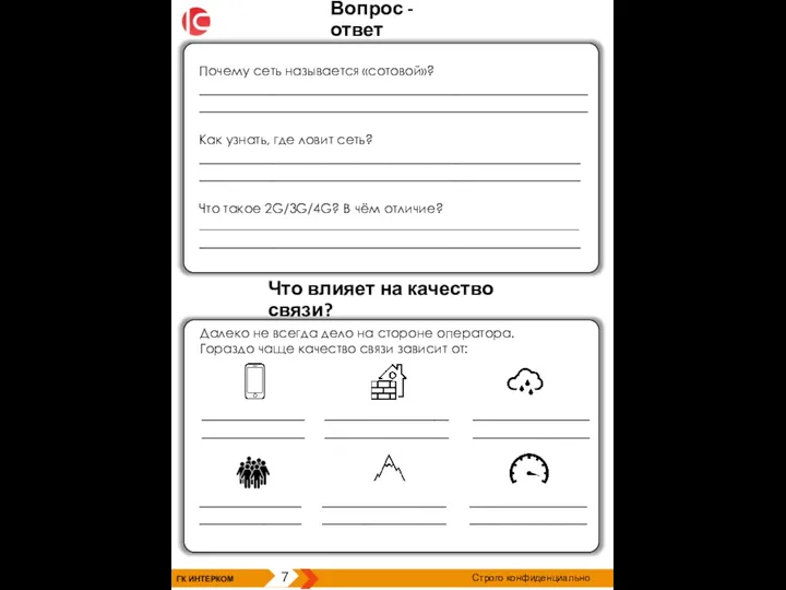 ГК ИНТЕРКОМ 7 Строго конфиденциально Вопрос - ответ Что влияет