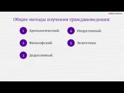 Общие методы изучения граждановедения: