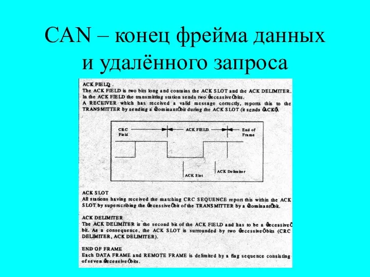 CAN – конец фрейма данных и удалённого запроса