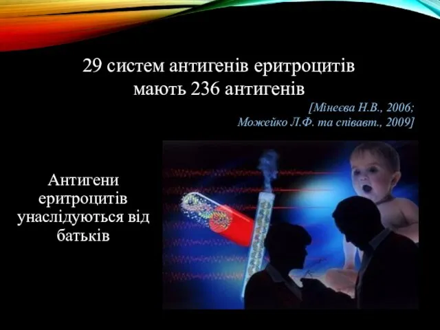 Антигени еритроцитів унаслідуються від батьків 29 систем антигенів еритроцитів мають