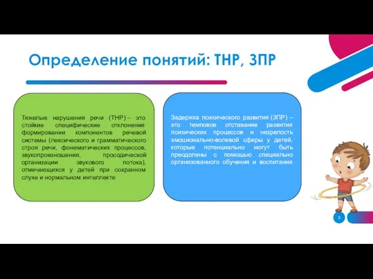 Определение понятий: ТНР, ЗПР Тяжелые нарушения речи (ТНР) – это